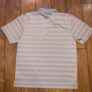Ben Hogan Men's Polo Shirt in Gray and Orange Stripes golf top size large